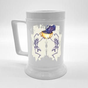 Coffee Lovers Skeletons Dancing With A Cup Of Coffee Gift Beer Stein