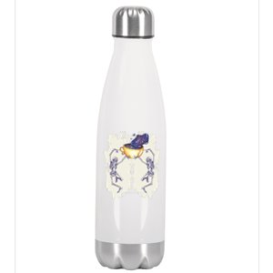 Coffee Lovers Skeletons Dancing With A Cup Of Coffee Gift Stainless Steel Insulated Water Bottle