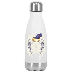 Coffee Lovers Skeletons Dancing With A Cup Of Coffee Gift Stainless Steel Insulated Water Bottle