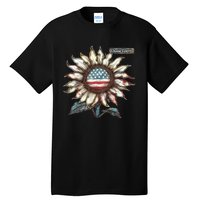 Choose Liberty Sunflower Patriotic Americana Freedom For All Tall T-Shirt