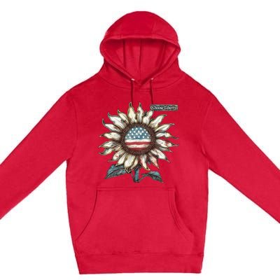 Choose Liberty Sunflower Patriotic Americana Freedom For All Premium Pullover Hoodie