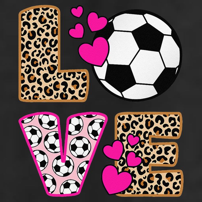 Cute Love Soccer Leopard Print  Girls Soccer 7 Panel Mesh Trucker Snapback Hat