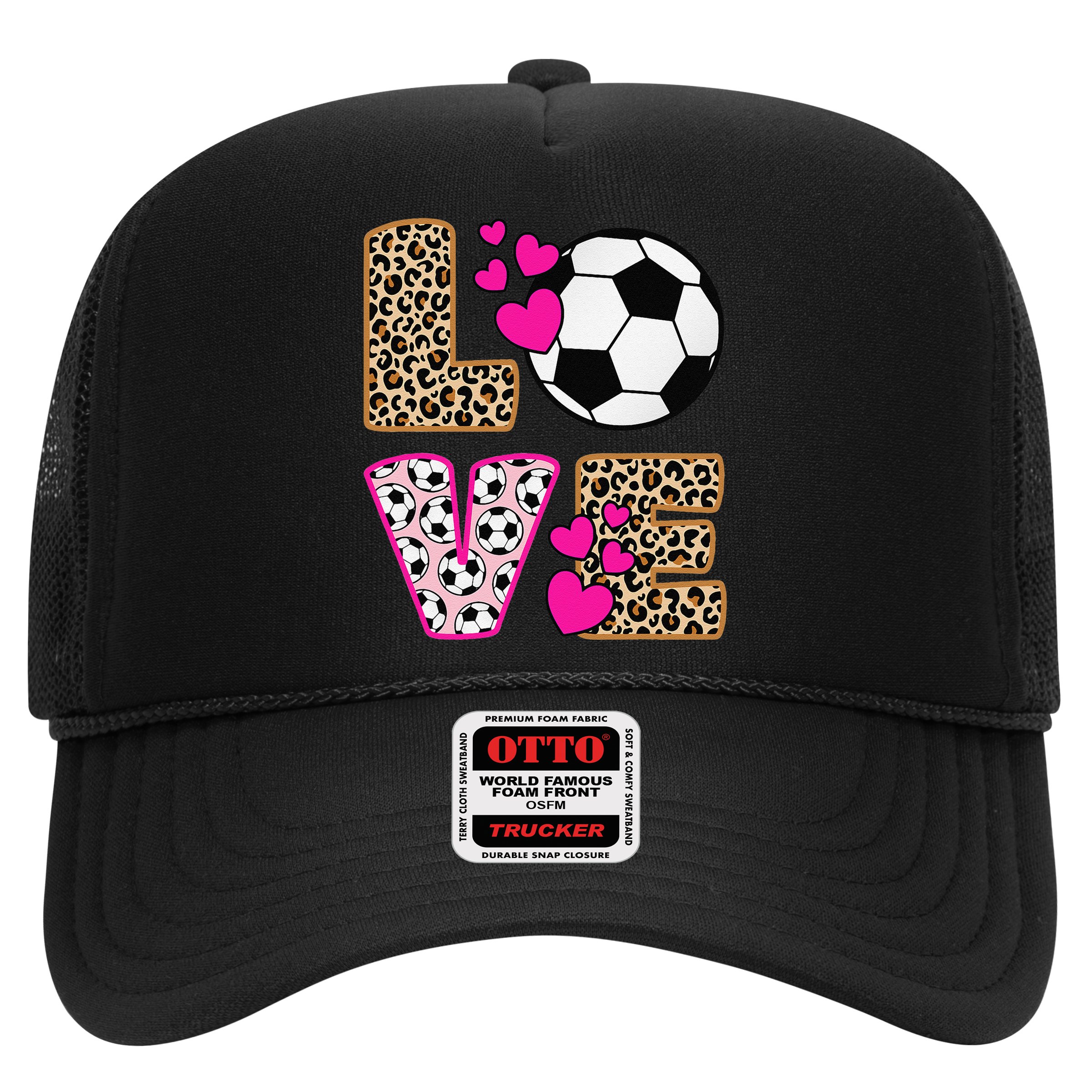 Cute Love Soccer Leopard Print  Girls Soccer Hat