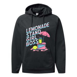 Cute Lemonade Stand Girl Boss Lemonade Stand Girl Performance Fleece Hoodie