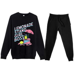 Cute Lemonade Stand Girl Boss Lemonade Stand Girl Premium Crewneck Sweatsuit Set