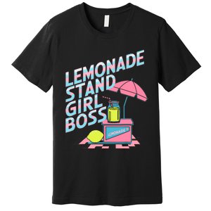 Cute Lemonade Stand Girl Boss Lemonade Stand Girl Premium T-Shirt