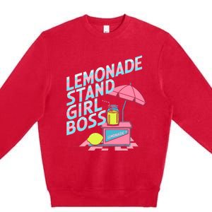 Cute Lemonade Stand Girl Boss Lemonade Stand Girl Premium Crewneck Sweatshirt