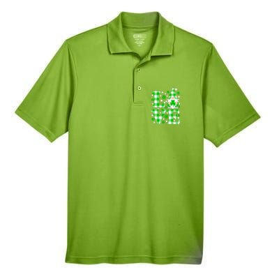 Cute Love St Patrick's Day Lucky Shamrock Gnome Men's Origin Performance Piqué Polo