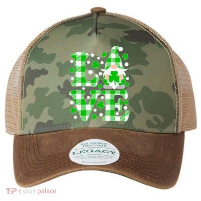Cute Love St Patrick's Day Lucky Shamrock Gnome Legacy Tie Dye Trucker Hat
