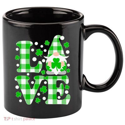 Cute Love St Patrick's Day Lucky Shamrock Gnome 11oz C Handle Ceramic Mug
