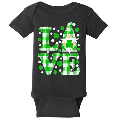 Cute Love St Patrick's Day Lucky Shamrock Gnome Baby Bodysuit