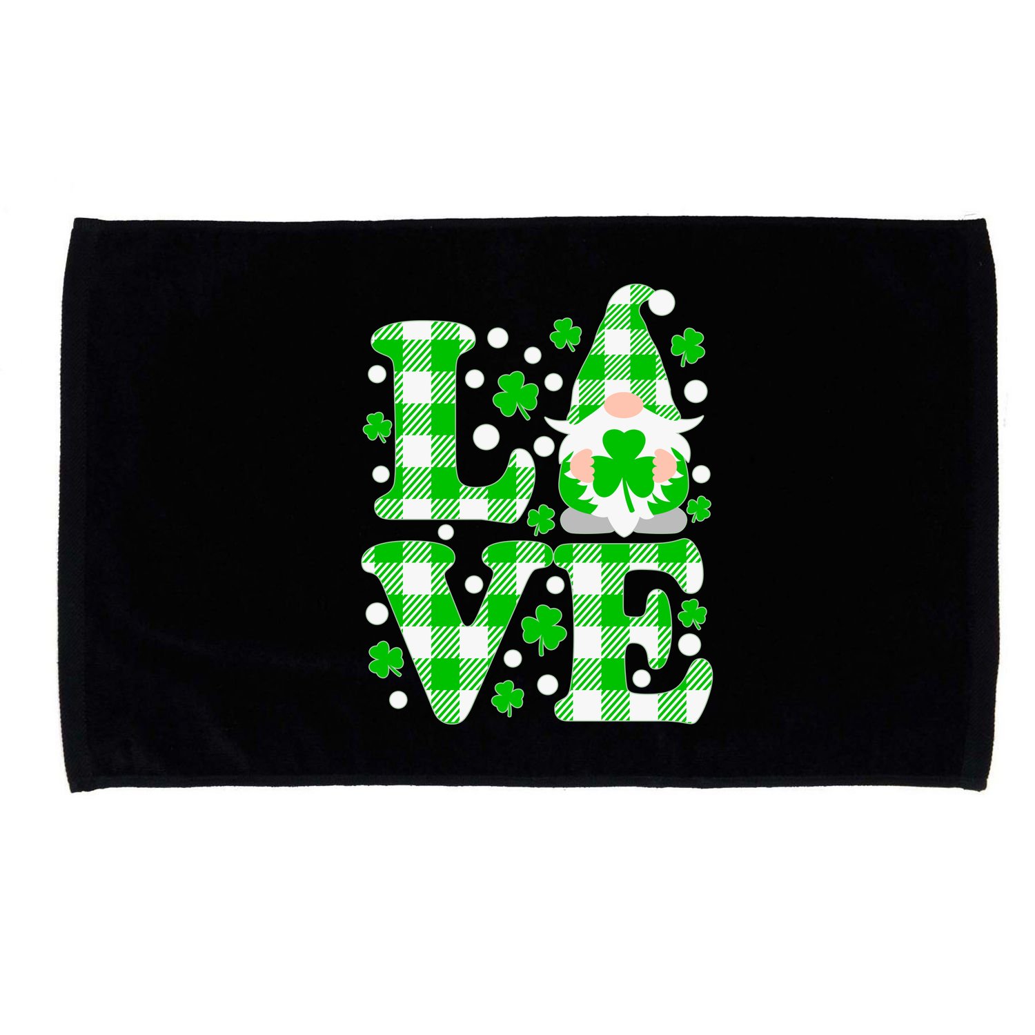 Cute Love St Patrick's Day Lucky Shamrock Gnome Microfiber Hand Towel
