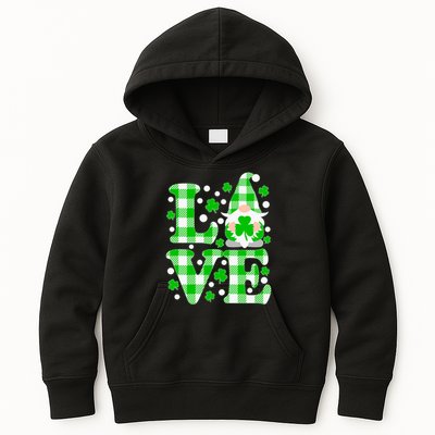 Cute Love St Patrick's Day Lucky Shamrock Gnome Kids Hoodie