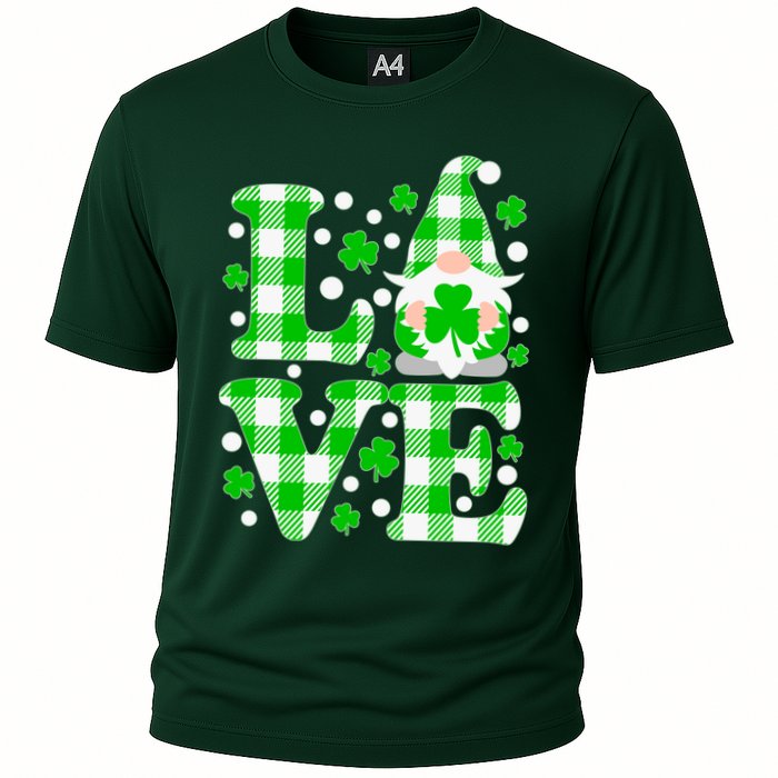 Cute Love St Patrick's Day Lucky Shamrock Gnome Cooling Performance Crew T-Shirt