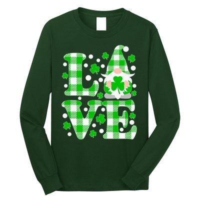 Cute Love St Patrick's Day Lucky Shamrock Gnome Long Sleeve Shirt