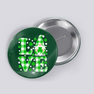 Cute Love St Patrick's Day Lucky Shamrock Gnome Button