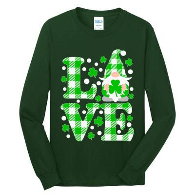 Cute Love St Patrick's Day Lucky Shamrock Gnome Tall Long Sleeve T-Shirt