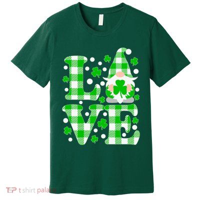 Cute Love St Patrick's Day Lucky Shamrock Gnome Premium T-Shirt