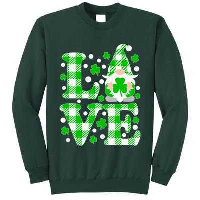 Cute Love St Patrick's Day Lucky Shamrock Gnome Tall Sweatshirt