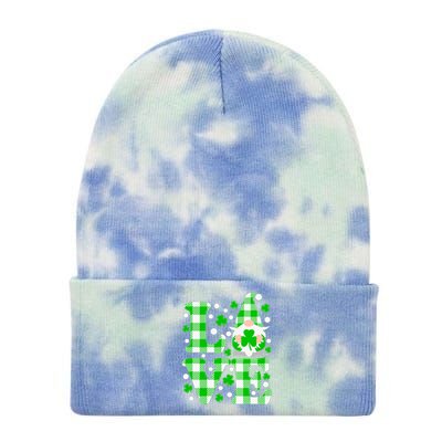 Cute Love St Patrick's Day Lucky Shamrock Gnome Tie Dye 12in Knit Beanie