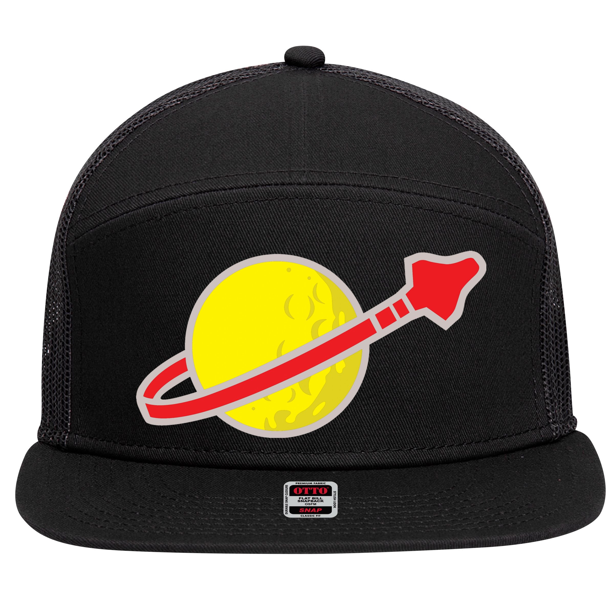 Classic Logo Space 7 Panel Mesh Trucker Snapback Hat