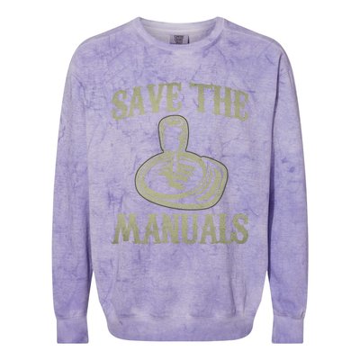 Car Lover Save The Manuals Stick Shift Colorblast Crewneck Sweatshirt