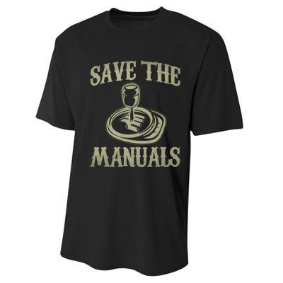 Car Lover Save The Manuals Stick Shift Performance Sprint T-Shirt