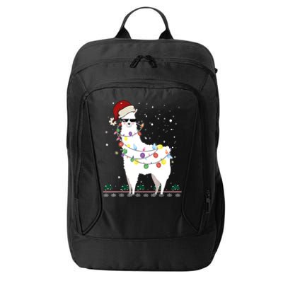 Christmas Llama Santa Hat Ugly Xmas Tree Alpaca Gift T City Backpack