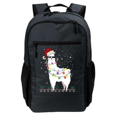 Christmas Llama Santa Hat Ugly Xmas Tree Alpaca Gift T Daily Commute Backpack