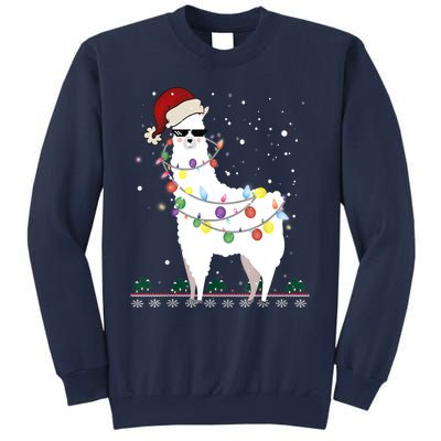 Christmas Llama Santa Hat Ugly Xmas Tree Alpaca Gift T Sweatshirt