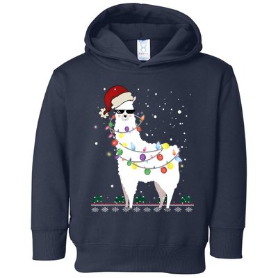 Christmas Llama Santa Hat Ugly Xmas Tree Alpaca Gift T Toddler Hoodie