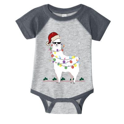 Christmas Llama Santa Hat Ugly Xmas Tree Alpaca Gift T Infant Baby Jersey Bodysuit