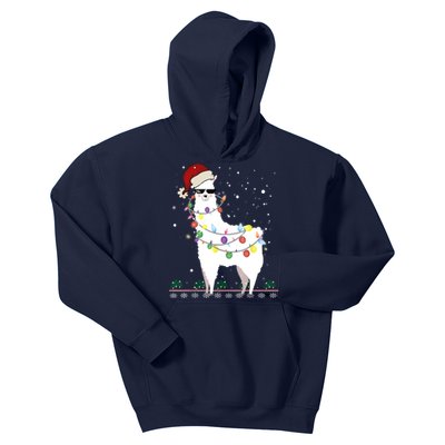 Christmas Llama Santa Hat Ugly Xmas Tree Alpaca Gift T Kids Hoodie