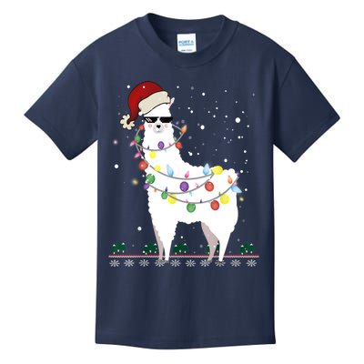 Christmas Llama Santa Hat Ugly Xmas Tree Alpaca Gift T Kids T-Shirt