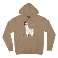 Christmas Llama Santa Hat Ugly Xmas Tree Alpaca Gift T Hoodie