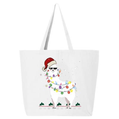 Christmas Llama Santa Hat Ugly Xmas Tree Alpaca Gift T 25L Jumbo Tote