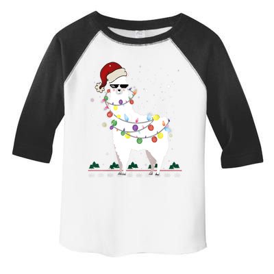 Christmas Llama Santa Hat Ugly Xmas Tree Alpaca Gift T Toddler Fine Jersey T-Shirt