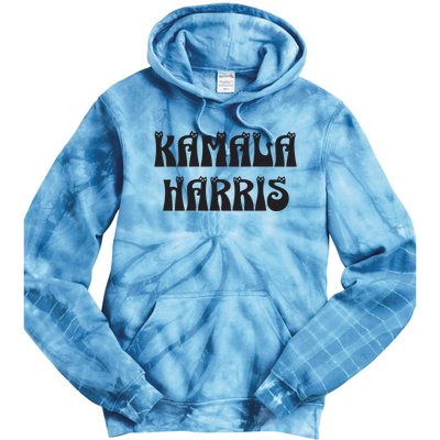 Cat Lettering Spelling Kamala Harris President Tie Dye Hoodie