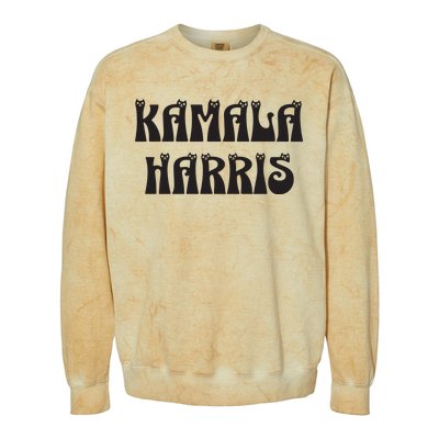 Cat Lettering Spelling Kamala Harris President Colorblast Crewneck Sweatshirt