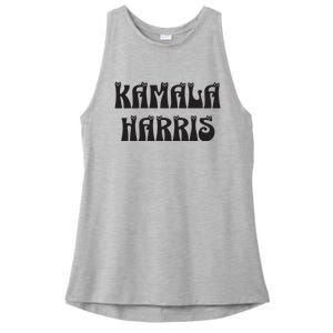 Cat Lettering Spelling Kamala Harris President Ladies PosiCharge Tri-Blend Wicking Tank