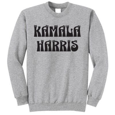 Cat Lettering Spelling Kamala Harris President Tall Sweatshirt