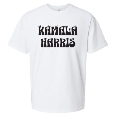 Cat Lettering Spelling Kamala Harris President Sueded Cloud Jersey T-Shirt