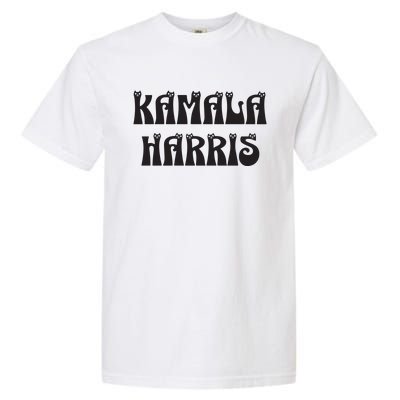 Cat Lettering Spelling Kamala Harris President Garment-Dyed Heavyweight T-Shirt