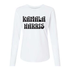 Cat Lettering Spelling Kamala Harris President Womens Cotton Relaxed Long Sleeve T-Shirt