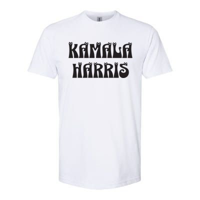 Cat Lettering Spelling Kamala Harris President Softstyle® CVC T-Shirt