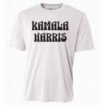 Cat Lettering Spelling Kamala Harris President Cooling Performance Crew T-Shirt