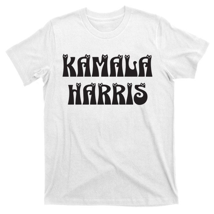 Cat Lettering Spelling Kamala Harris President T-Shirt