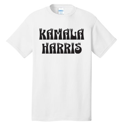 Cat Lettering Spelling Kamala Harris President Tall T-Shirt