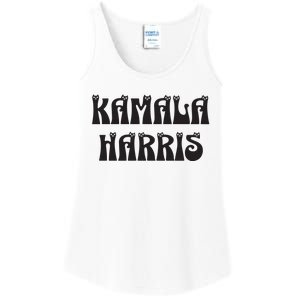 Cat Lettering Spelling Kamala Harris President Ladies Essential Tank