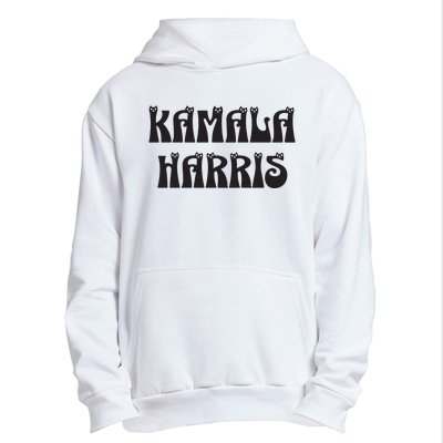 Cat Lettering Spelling Kamala Harris President Urban Pullover Hoodie